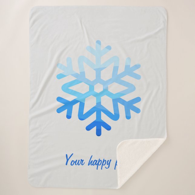 Custom Elegant Minimalistisch Geometric Snowflake  Sherpadecke (Vorderseite)