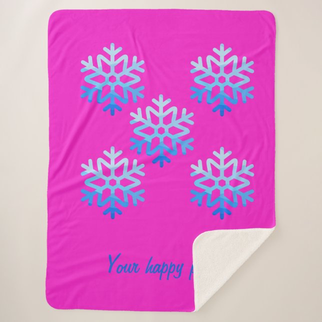 Custom Elegant Minimalistisch Geometric Snowflake  Sherpadecke (Vorderseite)