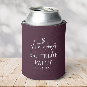 Custom Elegant Moderne Cool Bachelor Party Burgund Dosenkühler