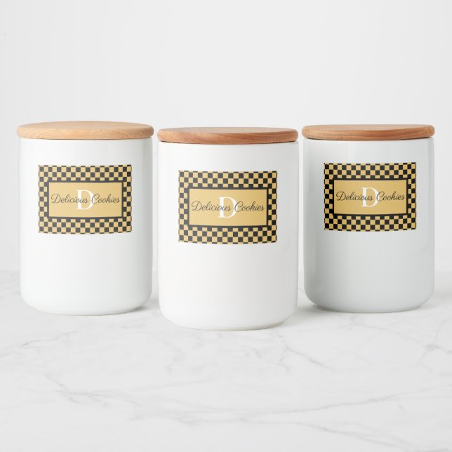 Custom Elegant Monogram Food Label for Events Lebensmitteletikett (Flaschen)