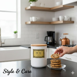 Custom Elegant Monogram Name Party Favor Lebensmitteletikett