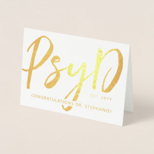 Custom Elegant PsyD Doctor of Psychology Modern Folienkarte