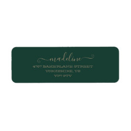 Custom Elegant Script Smarald Green Name Address