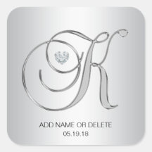 Custom Elegant Silver Mit Monogramm Anfangsbuchsta