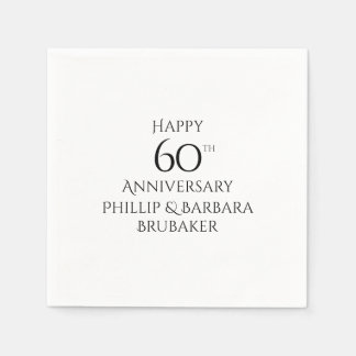 Custom Elegant Simple 60-jähriges Party Serviette