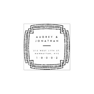 Custom Elegant Square Frame Wedding Rücksendeadres Gummistempel