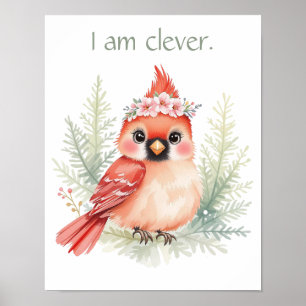 Custom Elegant Sweet Red Kardinal Woodland Kinderz Poster