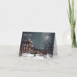 Custom Elegant Victorian Christmas Eve Scene Dankeskarte