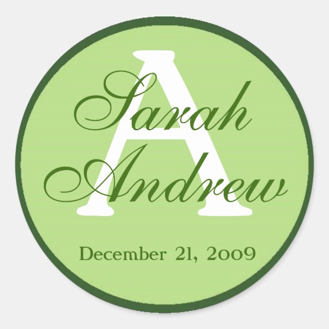 Custom Elegant Wedding Stickers 4 (Vorderseite)