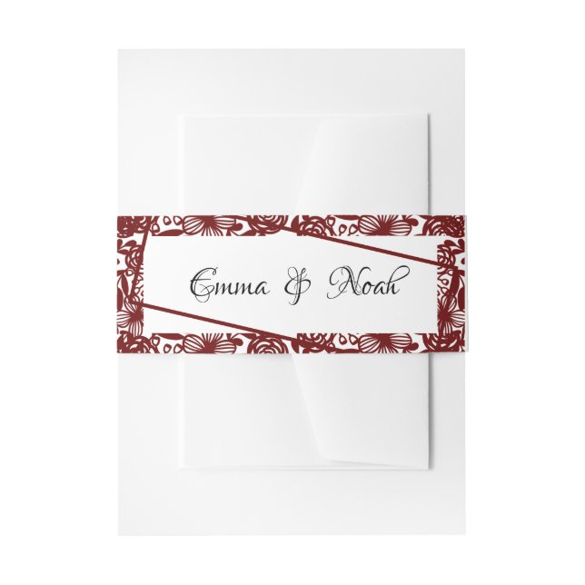Custom Elegant Wedding White und Waroon Einladungsbanderole (Vorderseite Beispiel)
