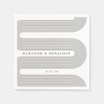 Custom Elegant White Arch Lines Trendy Wedding