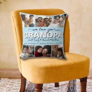 Custom Elegant Wir Liebe Sie GRANDPA Foto Collage Kissen