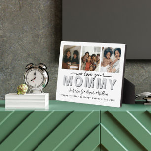 Custom Elegant Wir Liebe Sie Mommy Foto Collage Fotoplatte