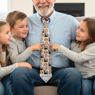 Custom Elegant Wir Liebe Sie Opa Foto Collage Krawatte
