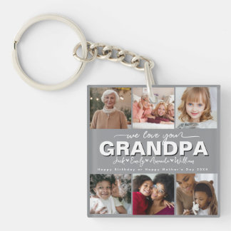 Custom Elegant Wir Liebe Sie Opa Foto Collage Schlüsselanhänger