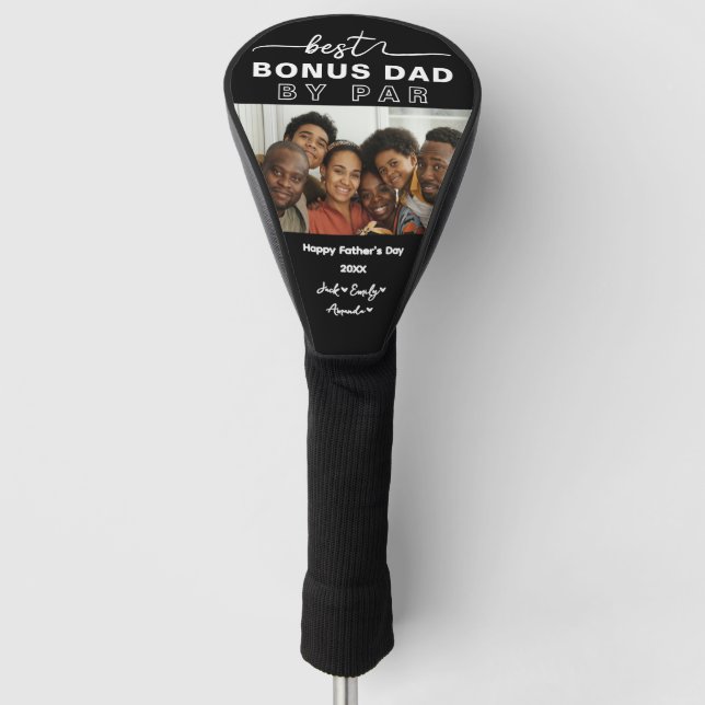 Custom Elegante Best Bonus Vater Foto Collage Golf Headcover (Vorderseite)
