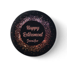 Custom Elegante Black Rose Gold Happy Retirement