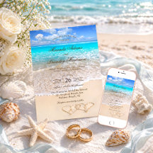 Custom Elegante Blue Ocean Tropical Beach Hochzeit