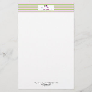 Custom Elegante Blumen Pastel Horizontale Streifen Briefpapier