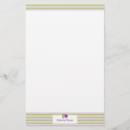 Custom Elegante Blumen Pastel Horizontale Streifen Briefpapier