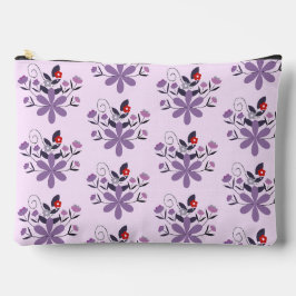 Custom Elegante Blumenviolett lila grau rot Zubehörtasche