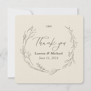 Custom Elegante Botanische Kranzverheiratung Viele Dankeskarte