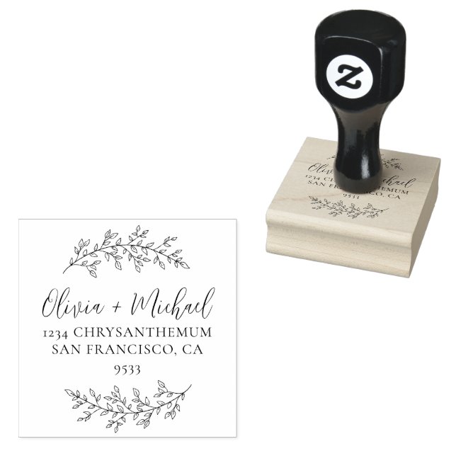 CUSTOM ELEGANTE BOTANISCHE RÜCKSENDEADRESSE GUMMISTEMPEL (Stempel)