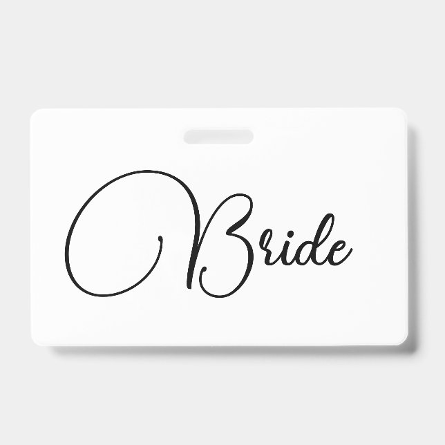 Custom Elegante Calligraphy Bride Bachelorette Ausweis (Vorderseite)