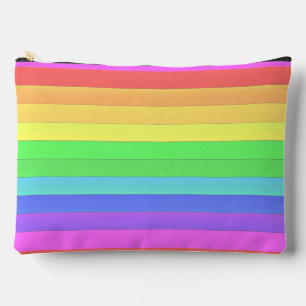 Custom Elegante farbenfrohe Regenbogenstreifen Bri Zubehörtasche