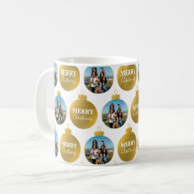 Custom Elegante Gold Foto Ornamente Weihnachten
