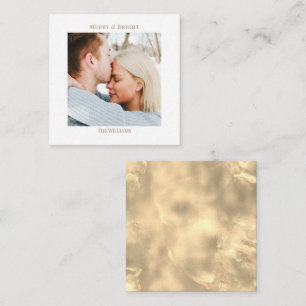 Custom Elegante Gold Holiday Foto Grußkarte Mitteilungskarte
