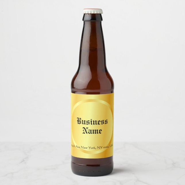 Custom Elegante Imitate Gold Calligraphy Script Bierflaschenetikett (Vorderseite)