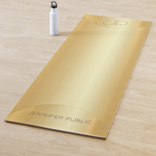 Custom Elegante Imitate Gold Monogram Trendy Fitne Yogamatte