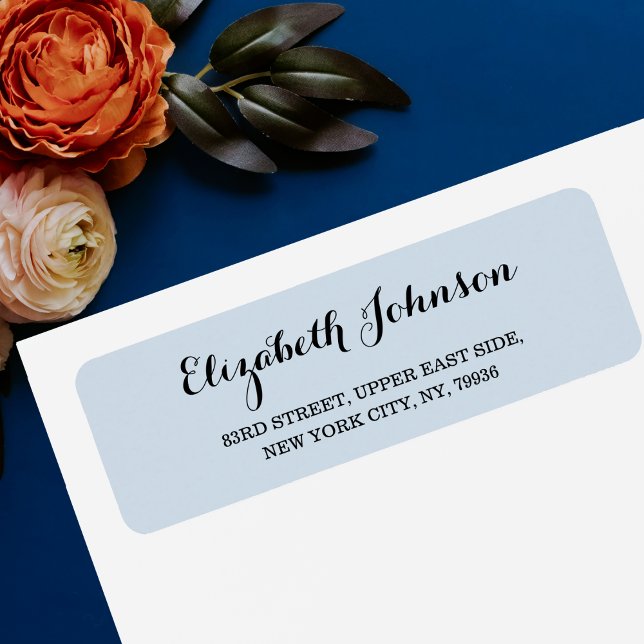Custom Elegante Light Dusty Blue Rücksendeadresse (Custom Elegant Light Dusty Blue Return Address Label)