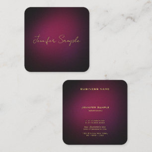 Custom Elegante Mit Monogramm Lila abgerundete Eck Quadratische Visitenkarte