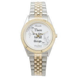 Custom Elegante Modern Keepake Shakespeare Zitat Armbanduhr