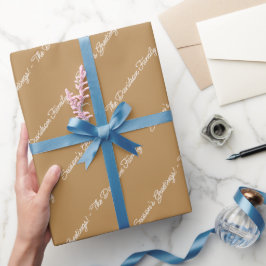 Custom Elegante Moderne Gold Script Muster Urlaub Geschenkpapier