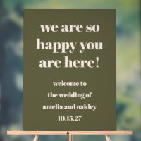 Custom Elegante Olive Green Earthy Wedding Willkom
