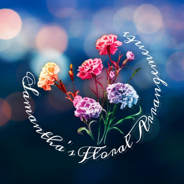 Custom Elegante Vintage Blumenpastellkarnation Fensteraufkleber (Von Creator hochgeladen)