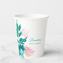 Custom Elegante Watercolor Aqua Pappbecher