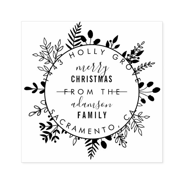 Custom Elegante Weihnachtsgrüße Rücksendeadresse Gummistempel (Prägung)