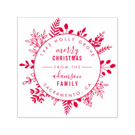 Custom Elegante Weihnachtsgrüße Rücksendeadresse Permastempel