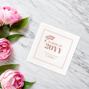 Custom Eleganter Abschluss Foil Stamps Servietten Mit Folie