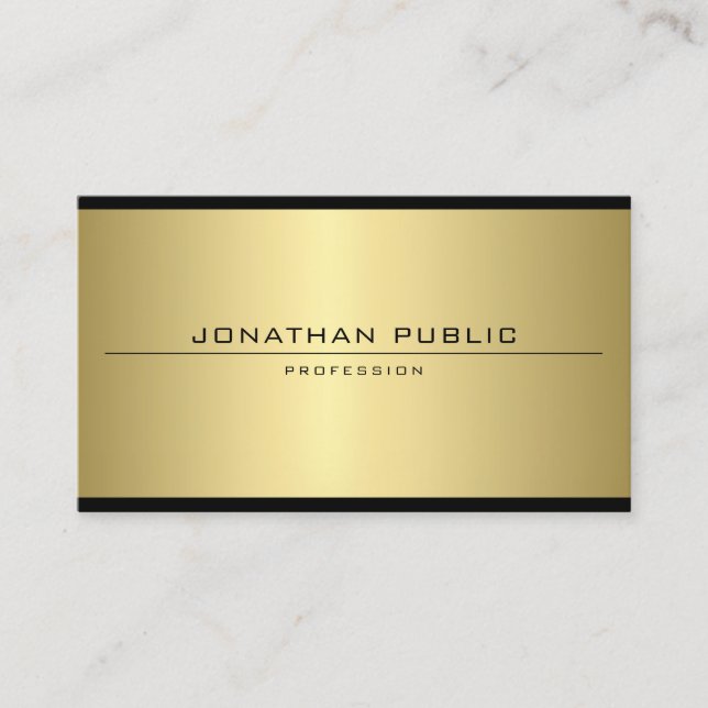 Custom Eleganter Glamour Gold Look Modern einfach Visitenkarte (Vorderseite)