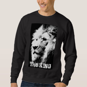 Custom Eleganter Schwarz-weißer Pop Art Löwe Kopf  Sweatshirt