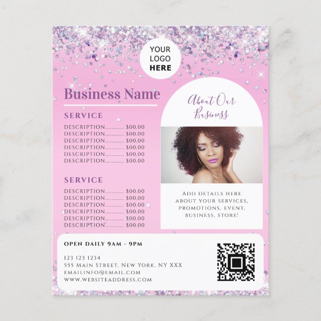 Custom Eleganto Promotional Esthetician Pink Flyer (Vorne)