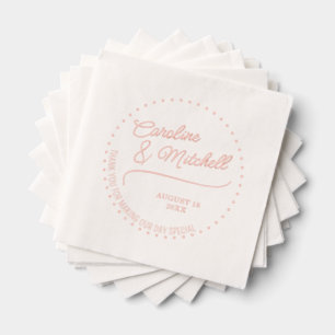 Custom Elegany Class Couple Names Rose Gold Servietten Mit Folie