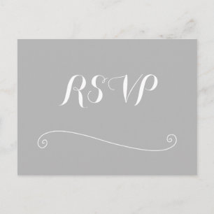 Custom Elegany White Wedding RSVP Postkarten
