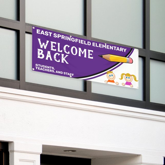 Custom Elementary Welcome Back to School Banner (Äußeres Gebäude)