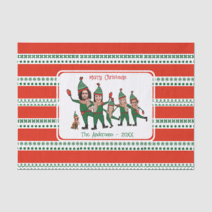 Custom Elf Ihre Familie von sechs, einschließlich  Seidenpapier